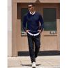 imageCOOFANDY Mens Knit Polo Sweater Long Sleeve Polo Sweaters Casual Knitted Button Collar Pullover SweaterNavy Blue
