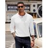 imageCOOFANDY Mens Knit Polo Sweater Long Sleeve Polo Sweaters Casual Knitted Button Collar Pullover SweaterWhite