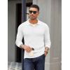 imageCOOFANDY Mens Knit Polo Sweater Long Sleeve Polo Sweaters Casual Knitted Button Collar Pullover SweaterWhite