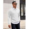 imageCOOFANDY Mens Knit Polo Sweater Long Sleeve Polo Sweaters Casual Knitted Button Collar Pullover SweaterWhite