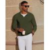 imageCOOFANDY Mens Knit Polo Sweater Long Sleeve VNeck Pullover Sweaters Casual Collared Ribbed Knitted PolosArmy Green