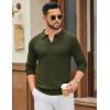 imageCOOFANDY Mens Knit Polo Sweater Long Sleeve VNeck Pullover Sweaters Casual Collared Ribbed Knitted PolosArmy Green