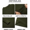 imageCOOFANDY Mens Knit Polo Sweater Long Sleeve VNeck Pullover Sweaters Casual Collared Ribbed Knitted PolosArmy Green