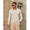 imageCOOFANDY Mens Knit Polo Sweater Long Sleeve VNeck Pullover Sweaters Casual Collared Ribbed Knitted PolosBeige