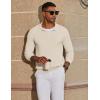 imageCOOFANDY Mens Knit Polo Sweater Long Sleeve VNeck Pullover Sweaters Casual Collared Ribbed Knitted PolosBeige