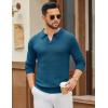 imageCOOFANDY Mens Knit Polo Sweater Long Sleeve VNeck Pullover Sweaters Casual Collared Ribbed Knitted PolosBlue