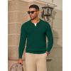 imageCOOFANDY Mens Knit Polo Sweater Long Sleeve VNeck Pullover Sweaters Casual Collared Ribbed Knitted PolosDark Green