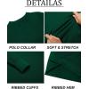 imageCOOFANDY Mens Knit Polo Sweater Long Sleeve VNeck Pullover Sweaters Casual Collared Ribbed Knitted PolosDark Green