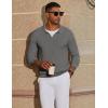 imageCOOFANDY Mens Knit Polo Sweater Long Sleeve VNeck Pullover Sweaters Casual Collared Ribbed Knitted PolosDark Grey