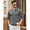 imageCOOFANDY Mens Knit Polo Sweater Long Sleeve VNeck Pullover Sweaters Casual Collared Ribbed Knitted PolosDark Grey