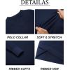 imageCOOFANDY Mens Knit Polo Sweater Long Sleeve VNeck Pullover Sweaters Casual Collared Ribbed Knitted PolosNavy Blue