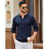 imageCOOFANDY Mens Knit Polo Sweater Long Sleeve VNeck Pullover Sweaters Casual Collared Ribbed Knitted PolosNavy Blue