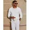imageCOOFANDY Mens Knit Polo Sweater Long Sleeve VNeck Pullover Sweaters Casual Collared Ribbed Knitted PolosWhite