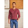 imageCOOFANDY Mens Knit Polo Sweater VNeck Long Sleeve Textured Lightweight Casual Dress Pullover Fall SweatersWine Red