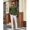 imageCOOFANDY Mens Knit Pullover Sweater Long Sleeve Casual Sweater Open Front Ribbed SweaterArmy Green