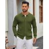 imageCOOFANDY Mens Knit Pullover Sweater Long Sleeve Casual Sweater Open Front Ribbed SweaterArmy Green