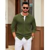 imageCOOFANDY Mens Knit Pullover Sweater Long Sleeve Casual Sweater Open Front Ribbed SweaterArmy Green