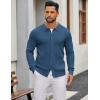imageCOOFANDY Mens Knit Pullover Sweater Long Sleeve Casual Sweater Open Front Ribbed SweaterBlue
