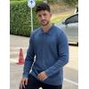 imageCOOFANDY Mens Knit Pullover Sweater Long Sleeve Casual Sweater Open Front Ribbed SweaterBlue