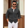 imageCOOFANDY Mens Knit Pullover Sweater Long Sleeve Casual Sweater Open Front Ribbed SweaterDark Gray