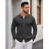 imageCOOFANDY Mens Knit Pullover Sweater Long Sleeve Casual Sweater Open Front Ribbed SweaterDark Gray
