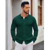 imageCOOFANDY Mens Knit Pullover Sweater Long Sleeve Casual Sweater Open Front Ribbed SweaterDark Green