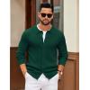 imageCOOFANDY Mens Knit Pullover Sweater Long Sleeve Casual Sweater Open Front Ribbed SweaterDark Green