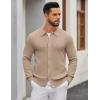 imageCOOFANDY Mens Knit Pullover Sweater Long Sleeve Casual Sweater Open Front Ribbed SweaterDark Khaki