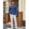 imageCOOFANDY Mens Knit Pullover Sweater Long Sleeve Casual Sweater Open Front Ribbed SweaterDenim Blue