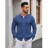 imageCOOFANDY Mens Knit Pullover Sweater Long Sleeve Casual Sweater Open Front Ribbed SweaterDenim Blue