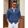 imageCOOFANDY Mens Knit Pullover Sweater Long Sleeve Casual Sweater Open Front Ribbed SweaterDenim Blue