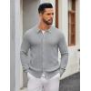 imageCOOFANDY Mens Knit Pullover Sweater Long Sleeve Casual Sweater Open Front Ribbed SweaterLight Gray