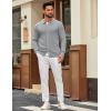 imageCOOFANDY Mens Knit Pullover Sweater Long Sleeve Casual Sweater Open Front Ribbed SweaterLight Gray
