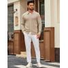 imageCOOFANDY Mens Knit Pullover Sweater Long Sleeve Casual Sweater Open Front Ribbed SweaterLight Khaki