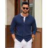 imageCOOFANDY Mens Knit Pullover Sweater Long Sleeve Casual Sweater Open Front Ribbed SweaterNavy Blue