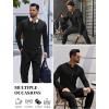 imageCOOFANDY Mens Long Sleeve Muscle T Shirts Casual VNeck Slim Fit Longline Ribbed Shirts Stretch Tee ShirtsAll Black