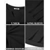 imageCOOFANDY Mens Long Sleeve Muscle T Shirts Casual VNeck Slim Fit Longline Ribbed Shirts Stretch Tee ShirtsAll Black