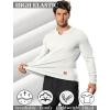 imageCOOFANDY Mens Long Sleeve Muscle T Shirts Casual VNeck Slim Fit Longline Ribbed Shirts Stretch Tee ShirtsAll White