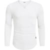 imageCOOFANDY Mens Long Sleeve Muscle T Shirts Casual VNeck Slim Fit Longline Ribbed Shirts Stretch Tee ShirtsAll White