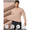 imageCOOFANDY Mens Long Sleeve Muscle T Shirts Casual VNeck Slim Fit Longline Ribbed Shirts Stretch Tee ShirtsBeige
