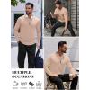 imageCOOFANDY Mens Long Sleeve Muscle T Shirts Casual VNeck Slim Fit Longline Ribbed Shirts Stretch Tee ShirtsBeige