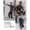 imageCOOFANDY Mens Long Sleeve Muscle T Shirts Casual VNeck Slim Fit Longline Ribbed Shirts Stretch Tee ShirtsBrown