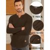 imageCOOFANDY Mens Long Sleeve Muscle T Shirts Casual VNeck Slim Fit Longline Ribbed Shirts Stretch Tee ShirtsBrown