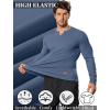 imageCOOFANDY Mens Long Sleeve Muscle T Shirts Casual VNeck Slim Fit Longline Ribbed Shirts Stretch Tee ShirtsGrey Blue