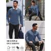 imageCOOFANDY Mens Long Sleeve Muscle T Shirts Casual VNeck Slim Fit Longline Ribbed Shirts Stretch Tee ShirtsGrey Blue