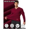 imageCOOFANDY Mens Long Sleeve Muscle T Shirts Casual VNeck Slim Fit Longline Ribbed Shirts Stretch Tee ShirtsWine Red