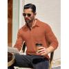 imageCOOFANDY Mens Long Sleeve Polo Shirt Casual Dress Button Polo T Shirt with Pocket Basic Lightweight Collared Golf ShirtCaramel