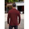 imageCOOFANDY Mens Long Sleeve Polo Shirt Casual Dress Button Polo T Shirt with Pocket Basic Lightweight Collared Golf ShirtRed