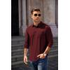 imageCOOFANDY Mens Long Sleeve Polo Shirt Casual Dress Button Polo T Shirt with Pocket Basic Lightweight Collared Golf ShirtRed