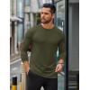 imageCOOFANDY Mens Long Sleeve T Shirts Casual Crew Neck Tee Shirts Lightweight Soft Pullover TopsArmy Green